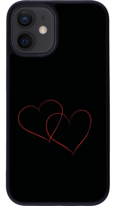 iPhone 12 mini Case Hülle - Silikon schwarz Valentine 2023 attached heart