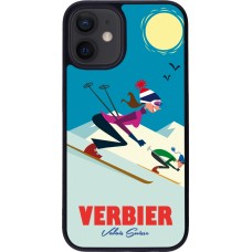 iPhone 12 mini Case Hülle - Silikon schwarz Verbier Ski Downhill