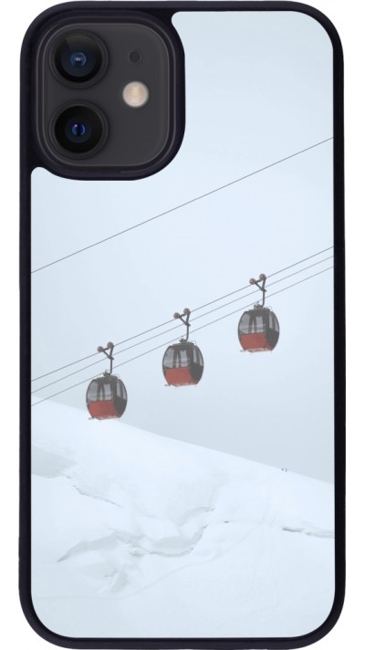 iPhone 12 mini Case Hülle - Silikon schwarz Winter 22 ski lift