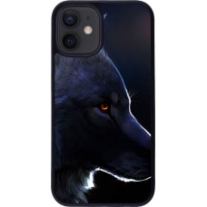 Coque iPhone 12 mini - Silicone rigide noir Wolf Shape