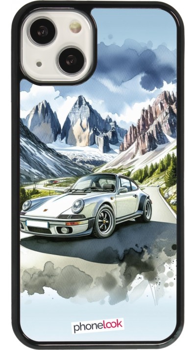 Coque iPhone 13 - Porsche 911 Mountain Watercolor