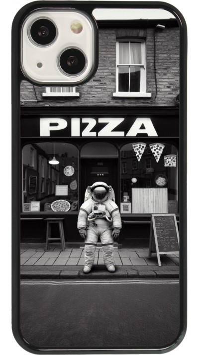 Coque iPhone 13 - Astronaute devant une Pizzeria