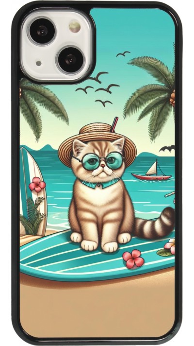 Coque iPhone 13 - Chat Surf Style