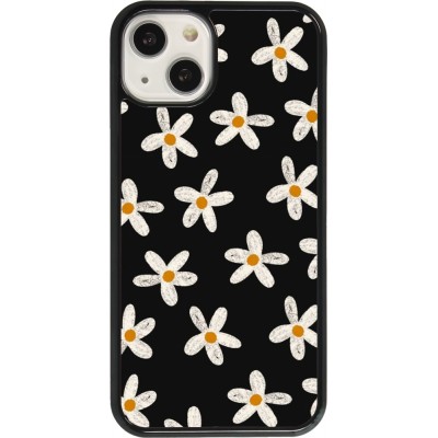 Coque iPhone 13 - Easter 2024 white on black flower