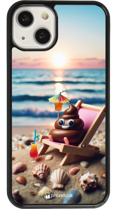 Coque iPhone 13 - Emoji caca sur chaise longue