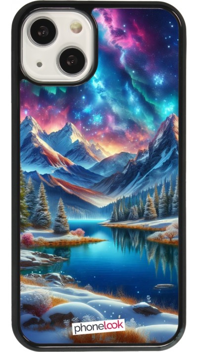 Coque iPhone 13 - Fantasy Mountain Lake Sky Stars