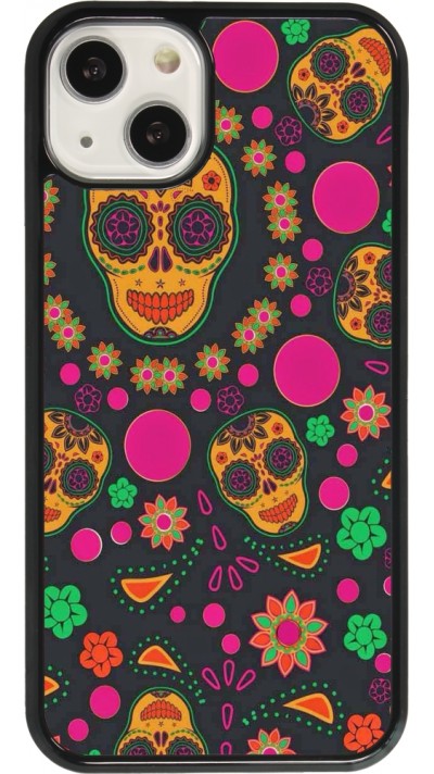 Coque iPhone 13 - Halloween 22 colorful mexican skulls