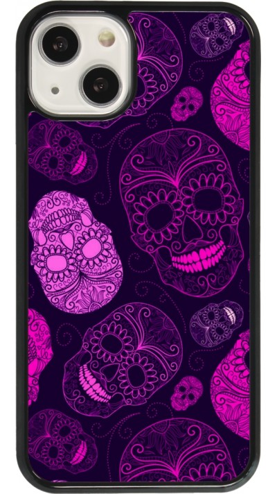Coque iPhone 13 - Halloween 2023 pink skulls