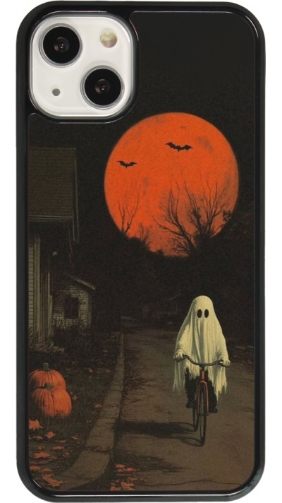 iPhone 13 Case Hülle - Halloween 2025 Ghost on a bicycle