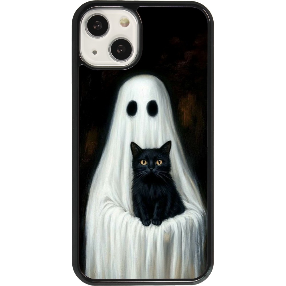iPhone 13 Case Hülle - Halloween 2025 Ghost with black cat