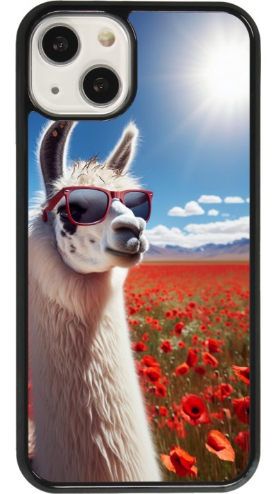 Coque iPhone 13 - Lama Chic en Coquelicot