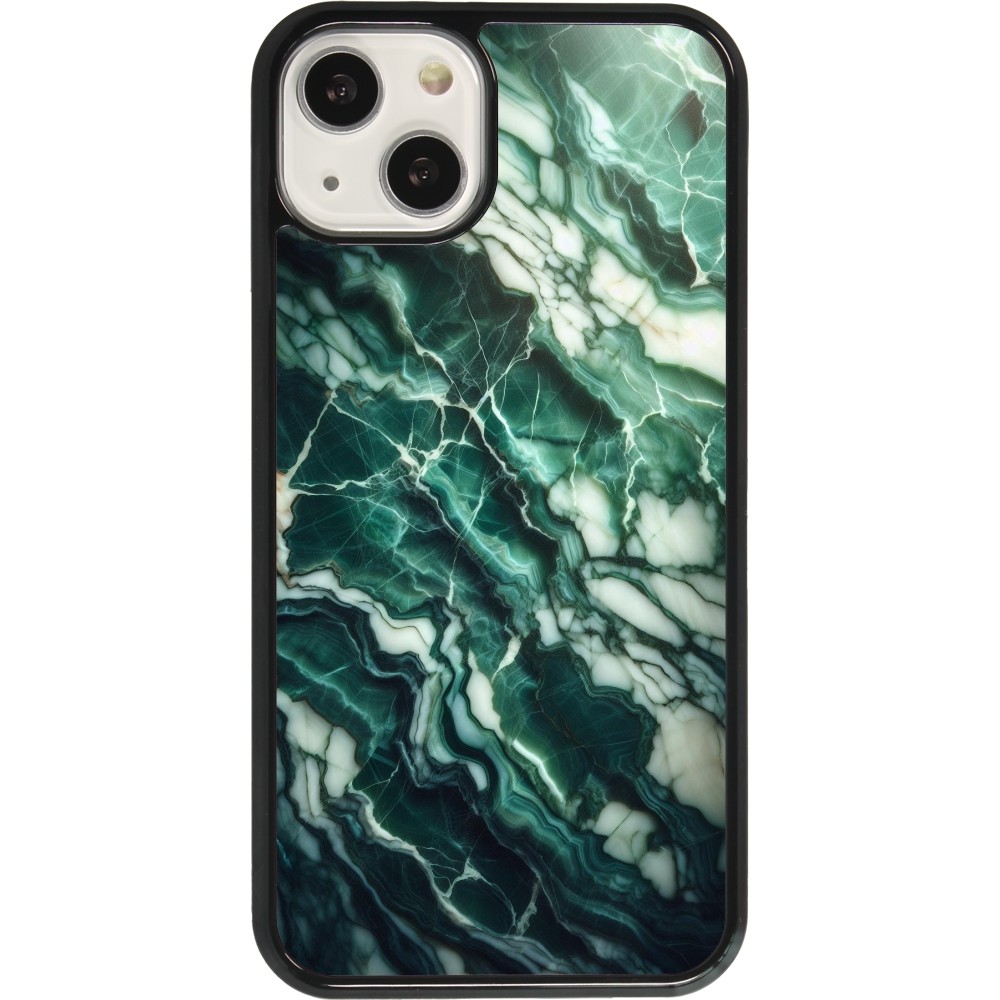 Coque iPhone 13 - Marbre vert majestueux