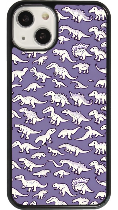 Coque iPhone 13 - Mini dino pattern violet