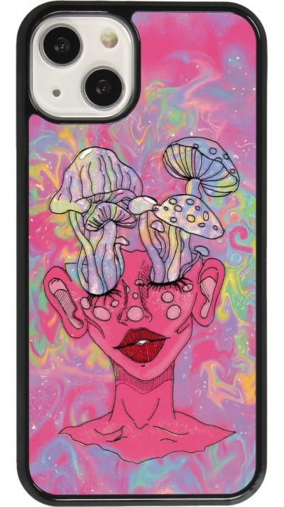 Coque iPhone 13 - Psychedelic pink mushroom