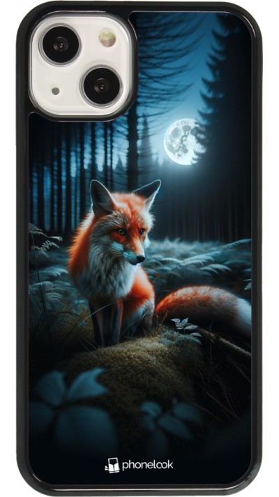 Coque iPhone 13 - Renard lune forêt
