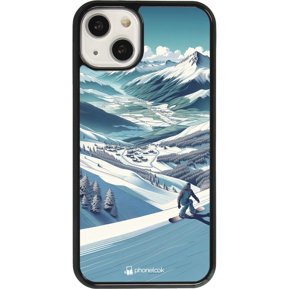 iPhone 13 Case Hülle - Snowboarder Berg