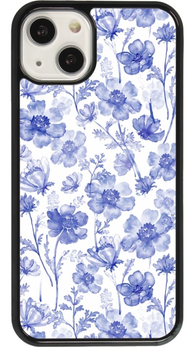 Coque iPhone 13 - Spring 23 watercolor blue flowers