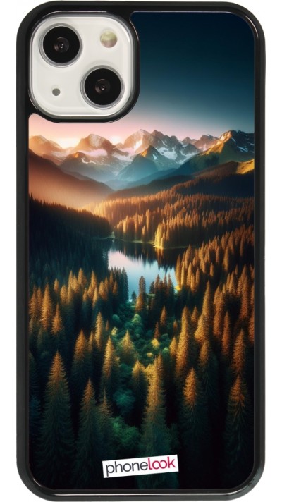 Coque iPhone 13 - Sunset Forest Lake