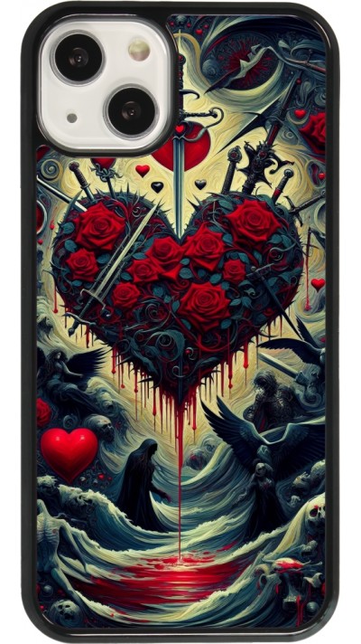 Coque iPhone 13 - Dark Love Coeur Sang