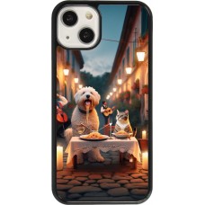Coque iPhone 13 - Valentine 2024 Dog & Cat Candlelight