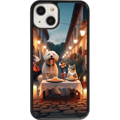 Coque iPhone 13 - Valentine 2024 Dog & Cat Candlelight