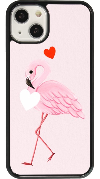 Coque iPhone 13 - Valentine 2023 flamingo hearts