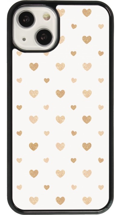Coque iPhone 13 - Valentine 2023 multiple gold hearts