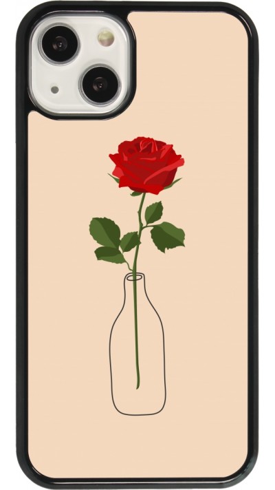 Coque iPhone 13 - Valentine 2023 single rose in a bottle