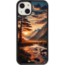 iPhone 13 Case Hülle - Tal Sonnenuntergang Hirsch Baum