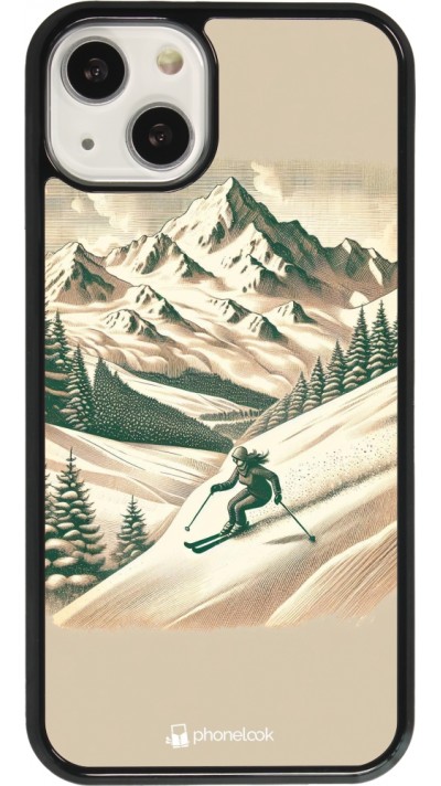 Coque iPhone 13 - Vintage Ski Mountain