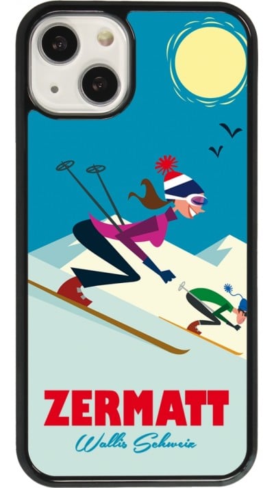 Coque iPhone 13 - Zermatt Ski Downhill