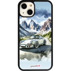 iPhone 13 Case Hülle - Silikon schwarz Porsche 911 Berg Aquarell
