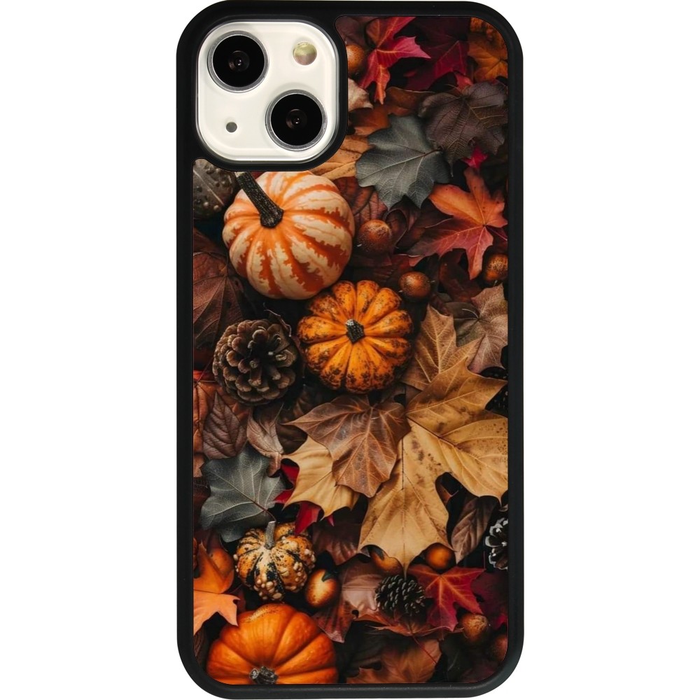 iPhone 13 Case Hülle - Silikon schwarz Autumn 25 Pumpkin