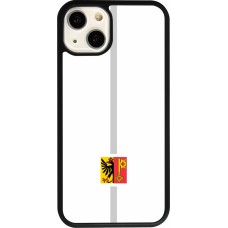 Coque iPhone 13 - Silicone rigide noir Canton GE blanc