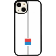 Coque iPhone 13 - Silicone rigide noir Canton TI blanc