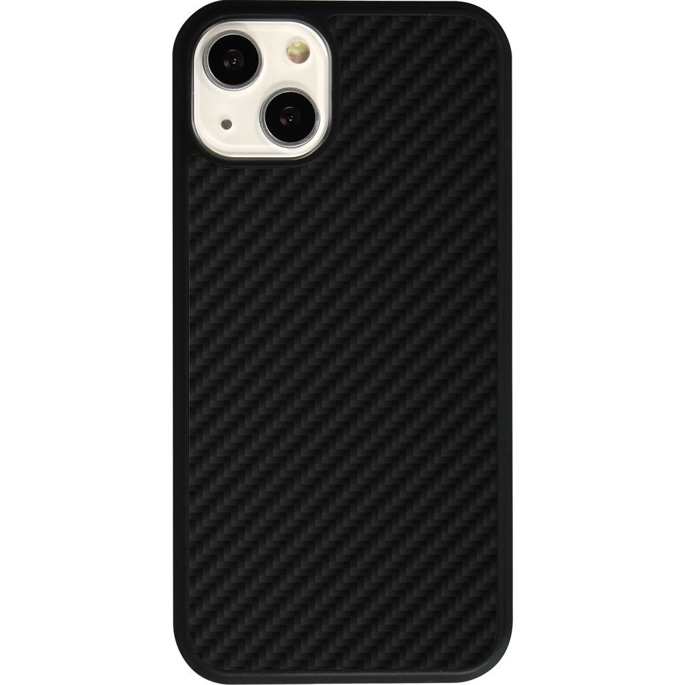 Coque iPhone 13 - Silicone rigide noir Carbon Basic
