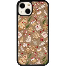iPhone 13 Case Hülle - Silikon schwarz Christmas 25 Pattern Ginger Cookie