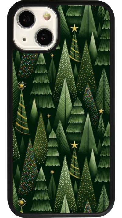 iPhone 13 Case Hülle - Silikon schwarz Christmas 25 Pattern Xmas Tree