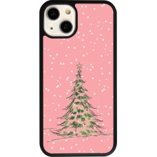 iPhone 13 Case Hülle - Silikon schwarz Christmas 25 Pink Tree