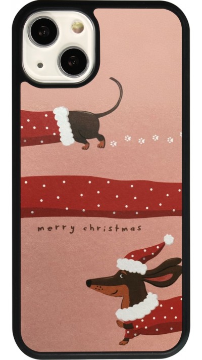 iPhone 13 Case Hülle - Silikon schwarz Christmas 25 Teckel Merry Xmas
