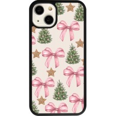 iPhone 13 Case Hülle - Silikon schwarz Christmas 25 Vintage Ribbons