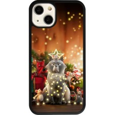 iPhone 13 Case Hülle - Silikon schwarz Christmas 25 Xmas Cat