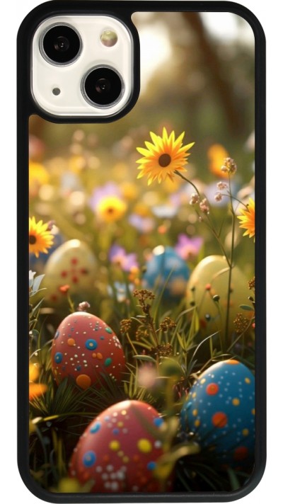 iPhone 13 Case Hülle - Silikon schwarz Easter 2026 Decorated eggs