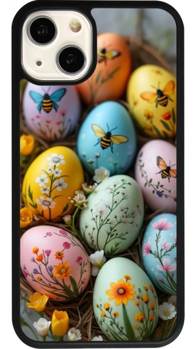 iPhone 13 Case Hülle - Silikon schwarz Easter 2026 Eggs with bees