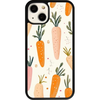 Coque iPhone 13 - Silicone rigide noir Easter 2026 Illustration carrots