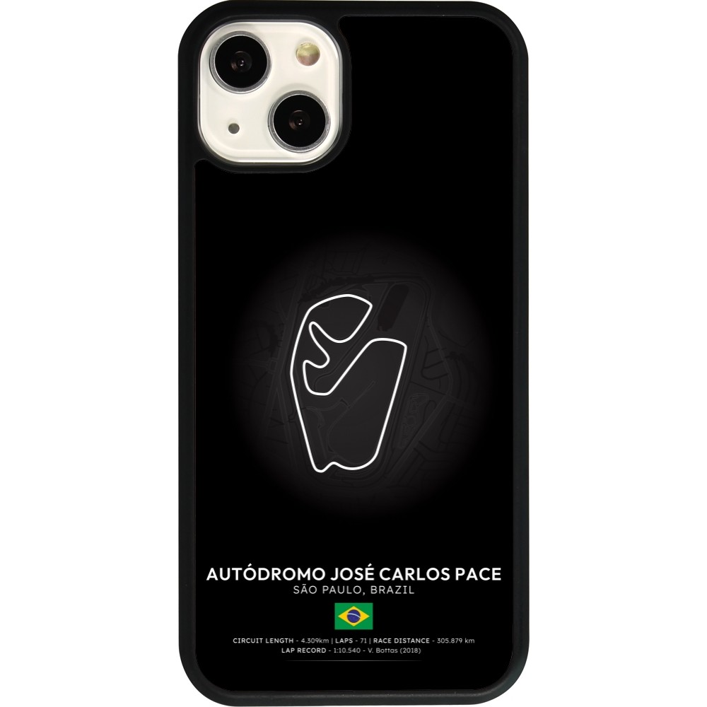 Coque iPhone 13 - Silicone rigide noir F1 Track 2025 Brazil