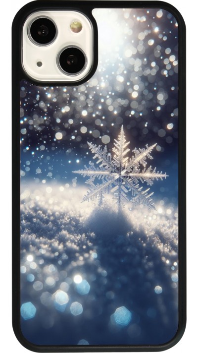 iPhone 13 Case Hülle - Silikon schwarz Schneeflocke Solar Glanz