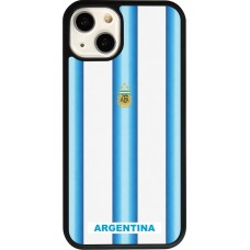 Coque iPhone 13 - Silicone rigide noir Maillot de football Argentine 2026 personnalisable