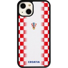 Coque iPhone 13 - Silicone rigide noir Maillot de football Croatie 2026 personnalisable