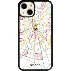 Coque iPhone 13 - Silicone rigide noir Maillot de football Ghana 2026 personnalisable